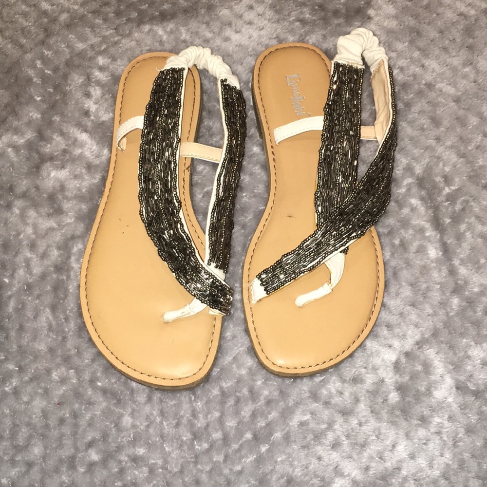White beaded sandals